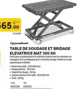 DomPro Table de soudage et bridge offre