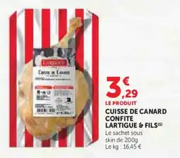 Super U Cuisse de canard confite lartigue & fils offre