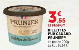 Super U Rillettes pur canard prunier offre