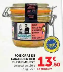 Hyper U Foie gras de canard entier du sud-ouest offre