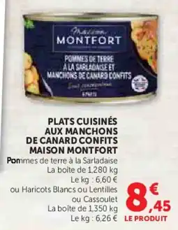 Hyper U Plats cuisinés aux manchons de canard confits maison montfort offre