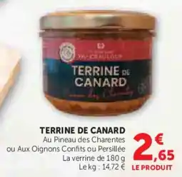 Hyper U Terrine de canard offre
