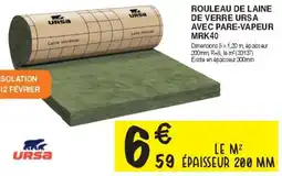 Chretien Matériaux Rouleau de laine de verre ursa avec pare-vapeur mrk40 offre