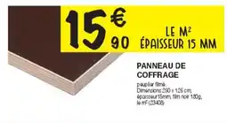 Chretien Matériaux Panneau de coffrage offre