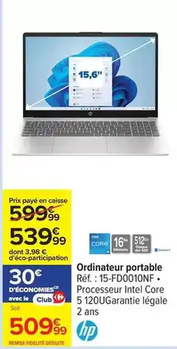 Carrefour Drive Hp - ordinateur portable offre