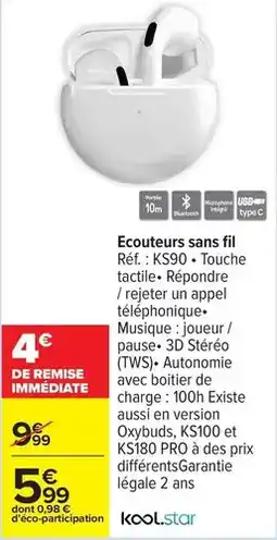 Carrefour Drive Ecouteurs sans fil offre