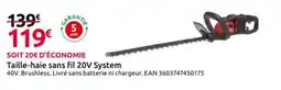 Mr Bricolage Taille-haie sans fil 20V System offre