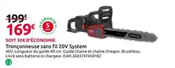 Mr Bricolage Tronçonneuse sans fil 20V System offre