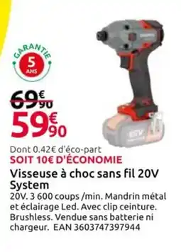 Mr Bricolage Visseuse à choc sans fil 20V System offre