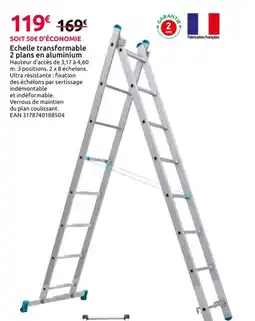 Mr Bricolage Echelle transformable 2 plans en aluminium offre
