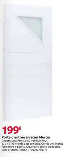 Mr Bricolage Porte d'entrée en acier Murcia offre