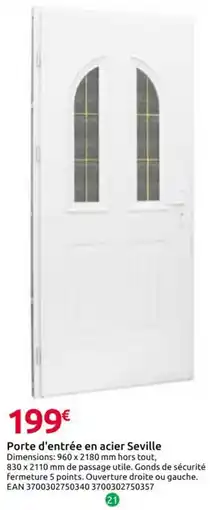 Mr Bricolage Porte d'entrée en acier Seville offre