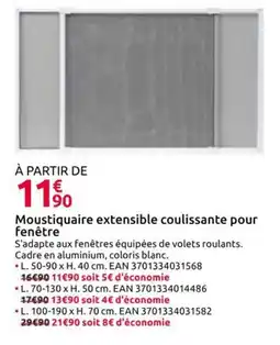 Mr Bricolage Moustiquaire extensible coulissante pour fenêtre offre