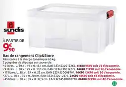 Mr Bricolage SUNDIS Bac de rangement Clip&Store offre