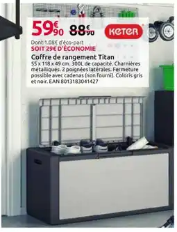 Mr Bricolage KETER Coffre de rangement Titan offre