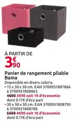 Mr Bricolage Panier de rangement pliable Bama offre