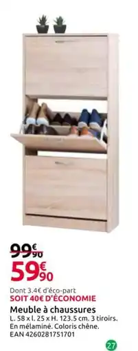 Mr Bricolage Meuble à chaussures offre