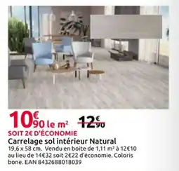 Mr Bricolage Carrelage sol intérieur Natural offre