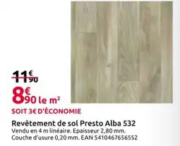 Mr Bricolage Revêtement de sol Presto Alba 532 offre