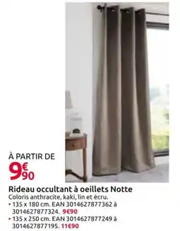 Mr Bricolage Rideau occultant à oeillets Notte offre