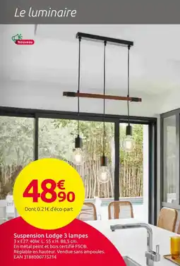 Mr Bricolage Suspension Lodge 3 lampes offre
