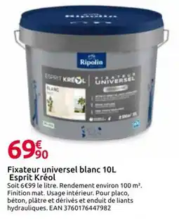 Mr Bricolage RIPOLIN Fixateur universel blanc Esprit Kréol offre
