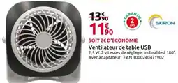 Mr Bricolage SKIRON Ventilateur de table USB offre