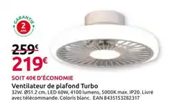 Mr Bricolage Ventilateur de plafond Turbo offre