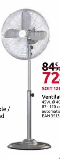 Mr Bricolage Ventilateur sur pied offre