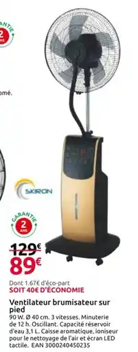 Mr Bricolage Ventilateur brumisateur sur pied offre