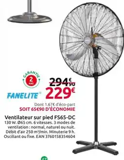 Mr Bricolage Ventilateur sur pied FS65-DC offre