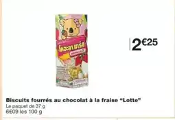 Monop' LOTTE Biscuits fourrés au chocolat à la fraise offre