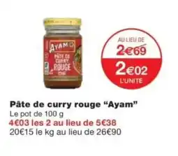 Monop' AYAM Pâte de curry rouge offre