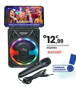 JouéClub Mini haut-parleur sans fil avec microphone dynamique et effets lumineux offre