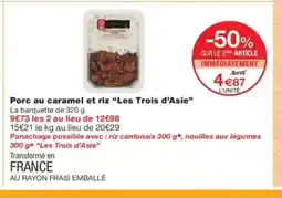 Monop' LES TROIS D'ASIE Porc au caramel et riz offre