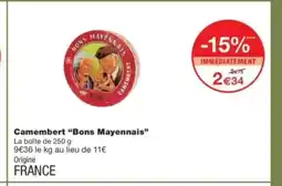 Monop' BONS MAYENNAIS Camembert offre