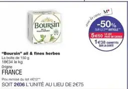 Monop' BOURSIN ail & fines herbes offre