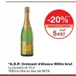 Monop' A.O.P. Crémant d'Alsace Willm brut offre
