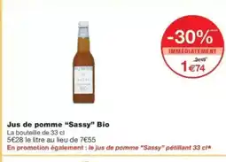 Monop' SASSY Jus de pomme bio offre