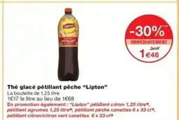 Monop' LIPTON Thé glacé pétillant pêche offre