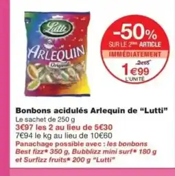 Monop' LUTTI Bonbons acidulés Arlequin de offre