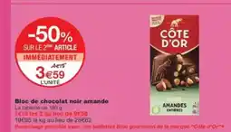 Monop' Bloc de chocolat noir amande offre