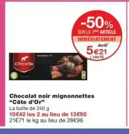 Monop' CÔTE D'OR Chocolat noir mignonnettes offre