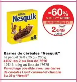 Monop' NESQUIK Barres de céréales offre