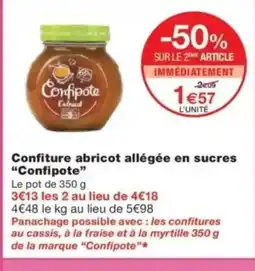 Monop' CONFIPOTE Confiture abricot allégée en sucres offre