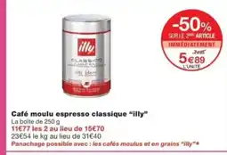 Monop' ILLY Café moulu espresso classique offre