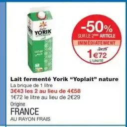 Monop' YOPLAIT Lait fermenté Yorik nature offre