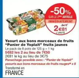 Monop' PANIER DE YOPLAIT Yaourt aux bons morceaux de fruits fruits jaunes offre