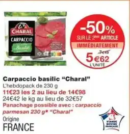 Monop' CHARAL Carpaccio basilic offre