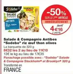 Monop' SODEBO Salade & Compagnie Antibes riz oeuf thon olives offre